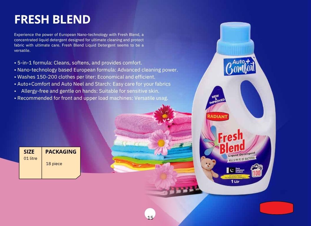 RFresh Blend Liquid Detergent for clothes washing and laundry cleaning